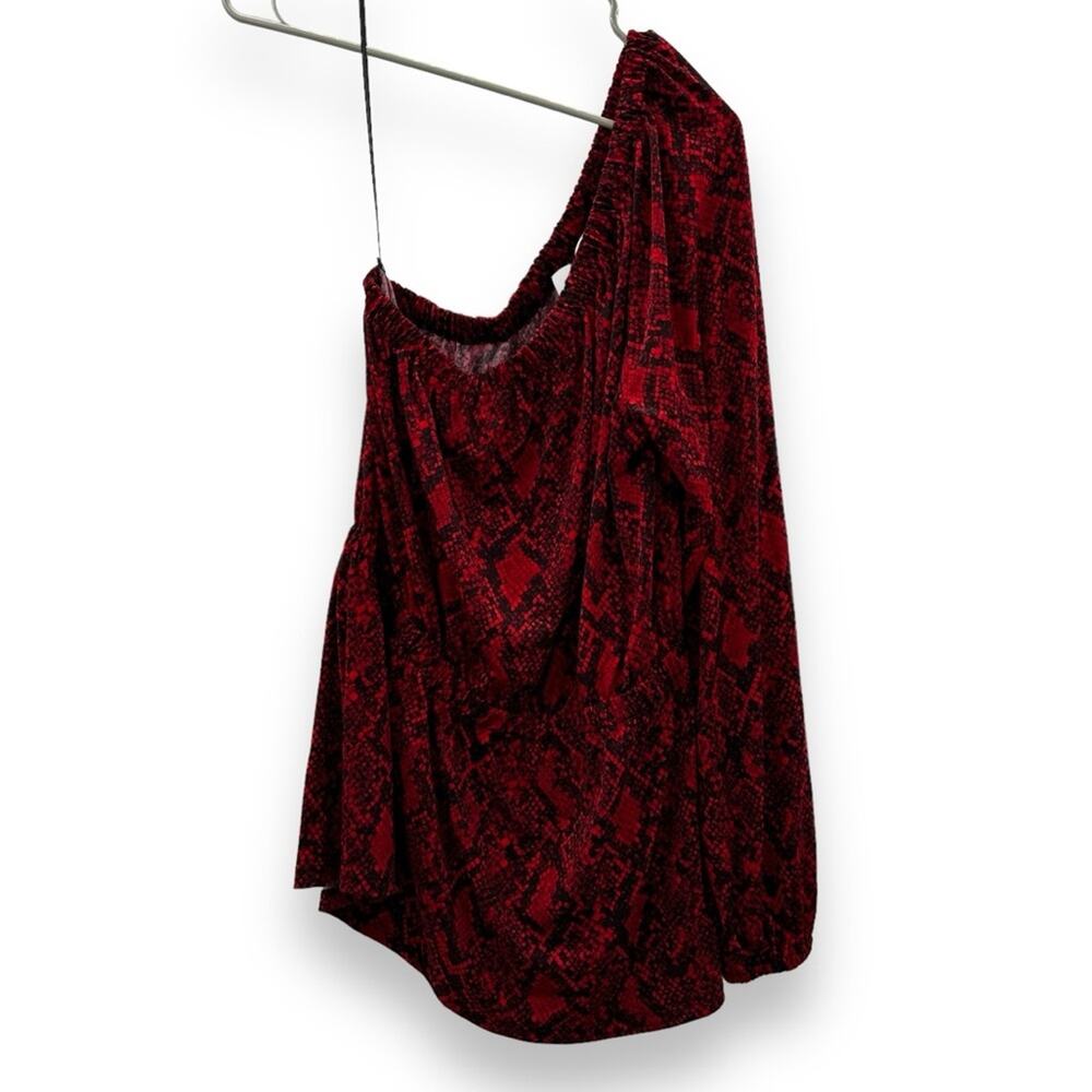 Michael Kors Red Snake‎ Python One Shoulder Long … - image 2